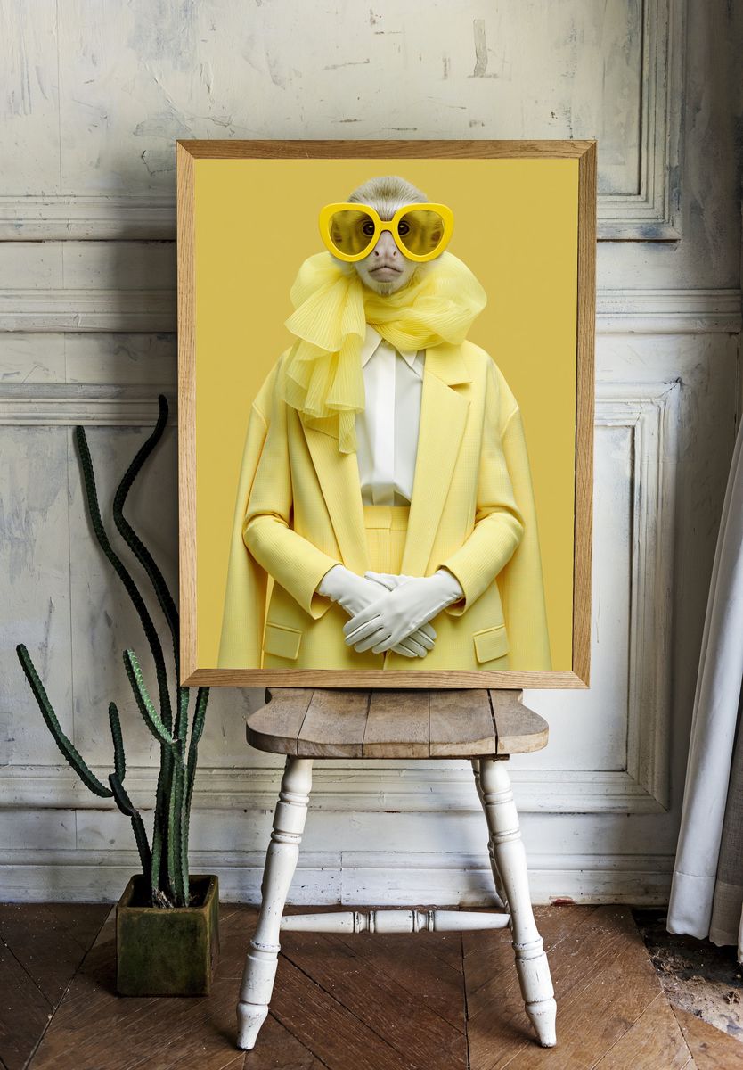 Yellow Monkey Fashion Portrait Poster. room preview