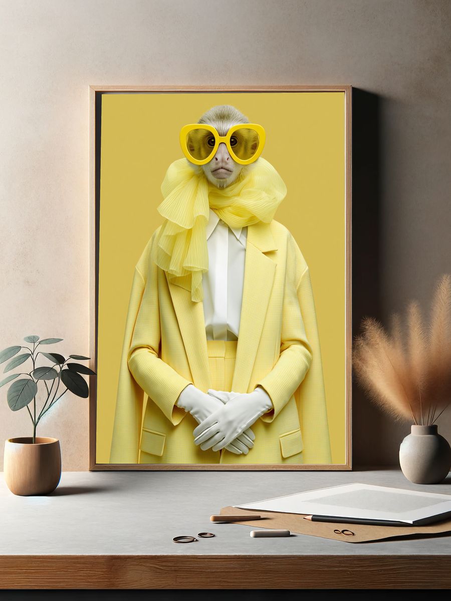 Yellow Monkey Fashion Portrait Poster. — room view 2
