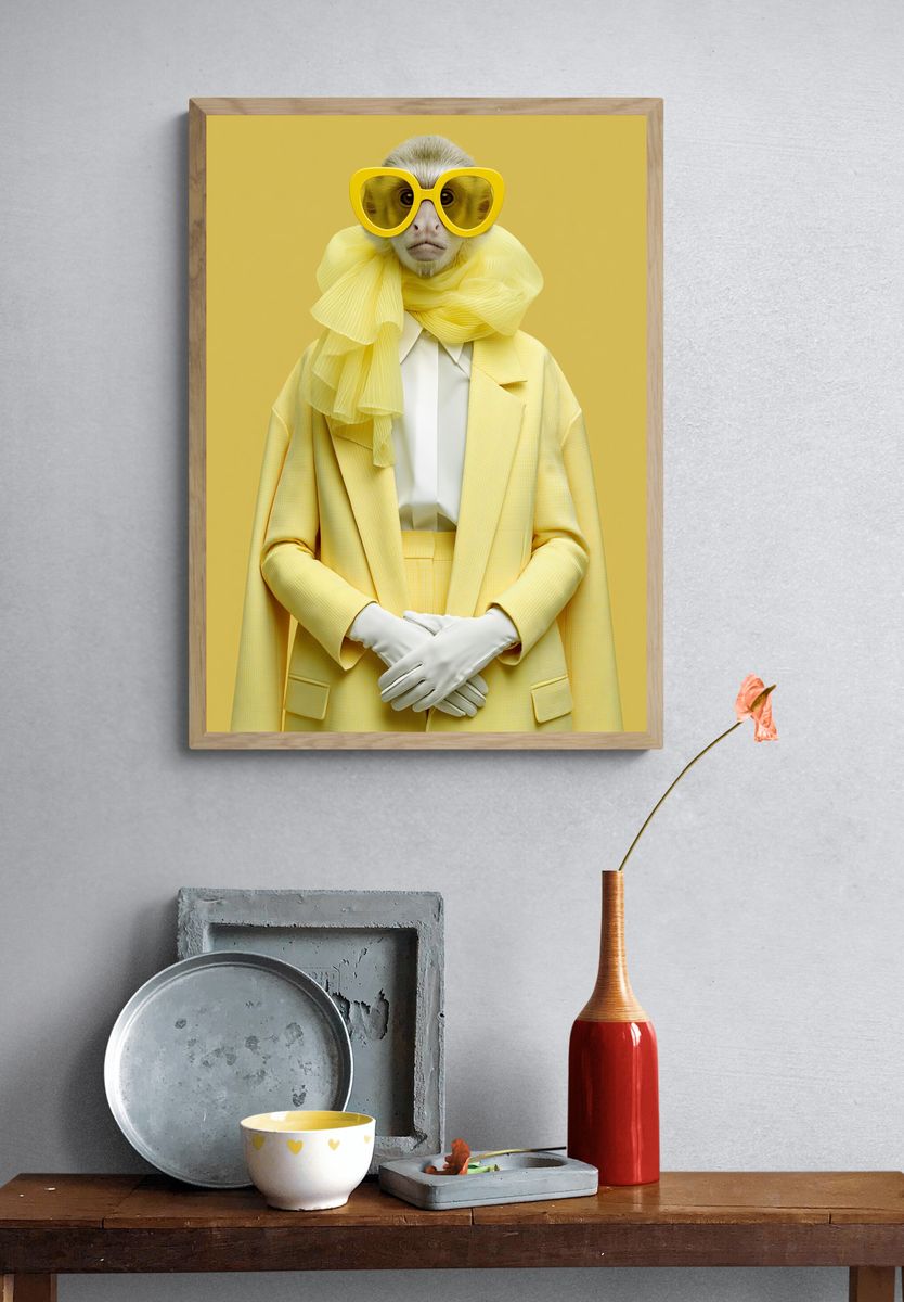 Yellow Monkey Fashion Portrait Poster. — room view 3