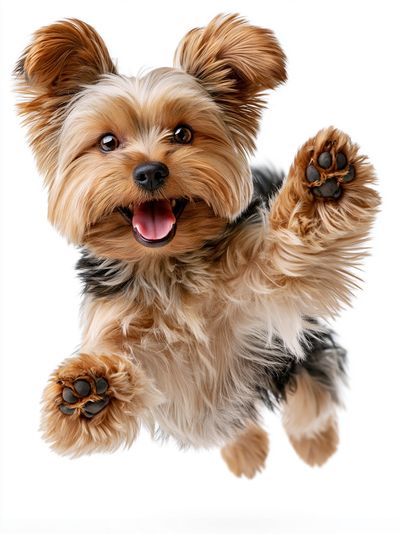 Playful Yorkshire Terrier Photography Poster.