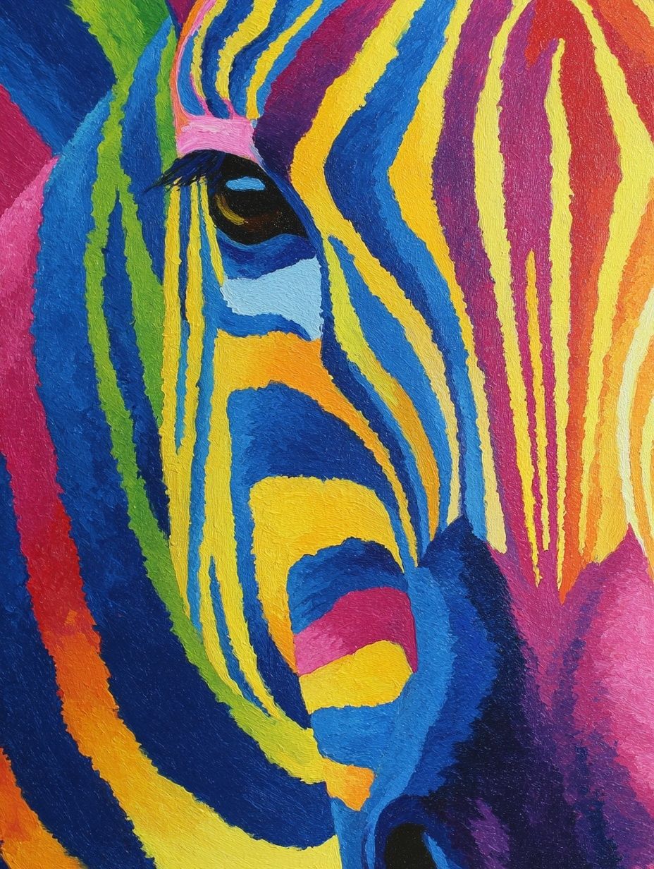 Colorful Zebra Portrait Poster. poster — animals art