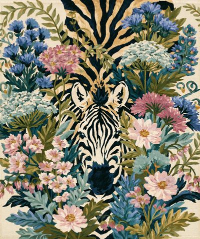 Zebra Floral Garden Print. poster