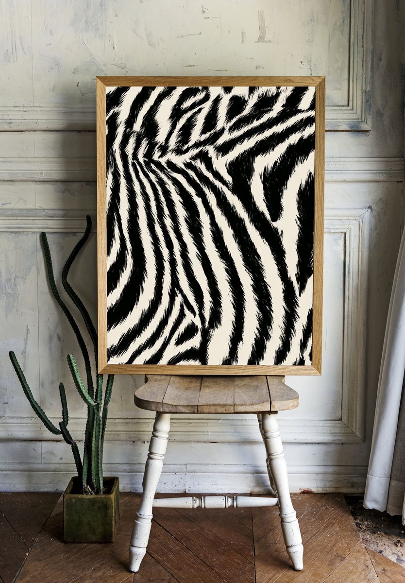 Zebra Stripe Pattern Print. room preview