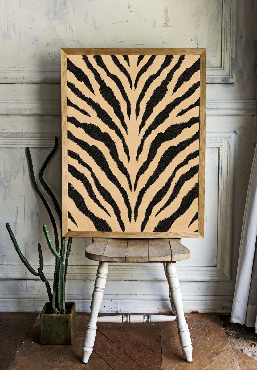 Zebra Stripes Abstract Print. — room view 1
