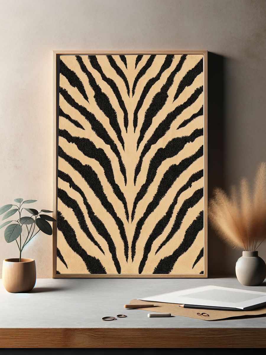 Zebra Stripes Abstract Print. — room view 2