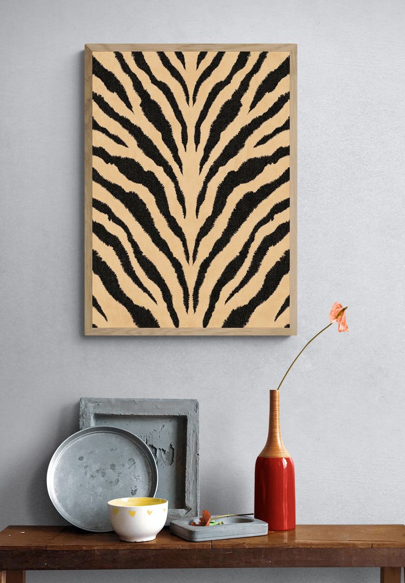 Zebra Stripes Abstract Print. — room view 3
