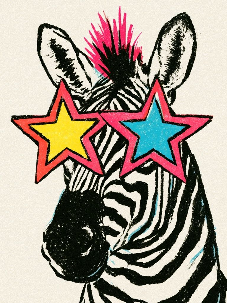 Zebra Pop Art Poster. poster detail