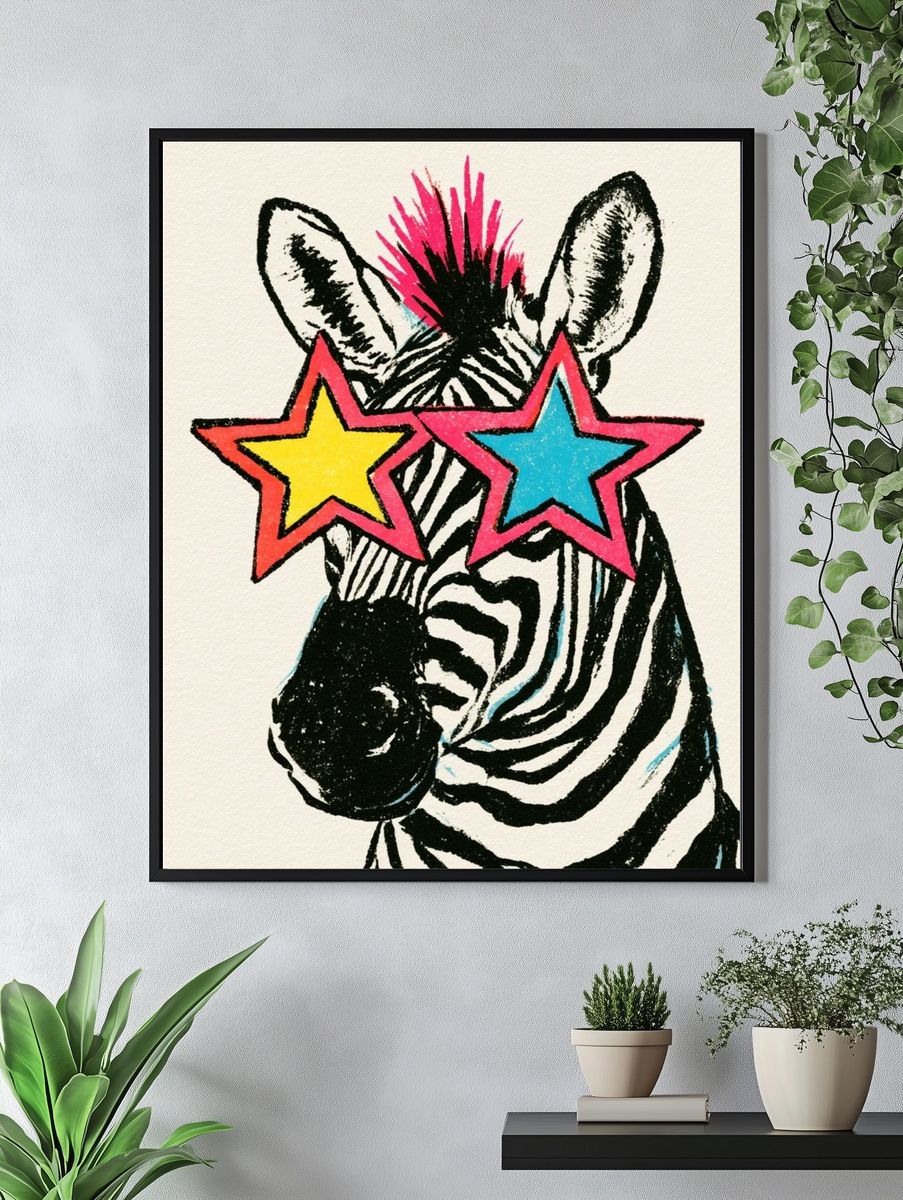 Zebra Pop Art Poster. — room view 4