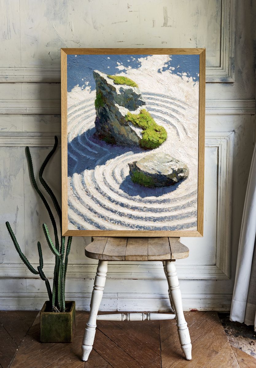 Zen Garden Stones — Fine Art Print. — room view 1