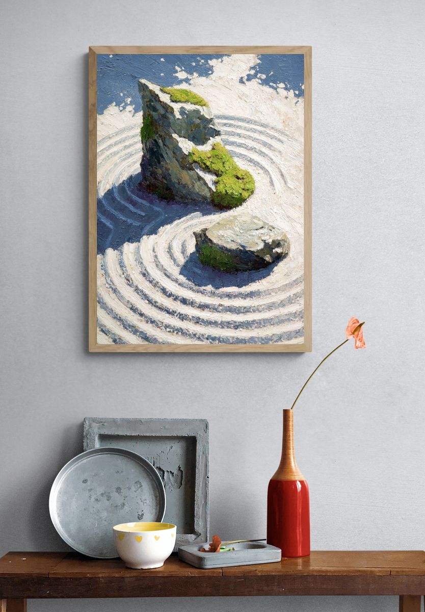 Zen Garden Stones — Fine Art Print. — room view 3