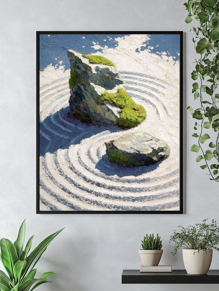 Zen Garden Stones — Fine Art Print. — room view 4