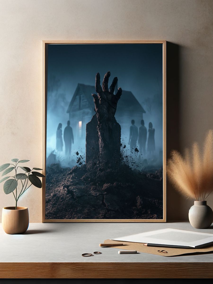 Zombie Hand Graveyard Horror Poster. — room view 2