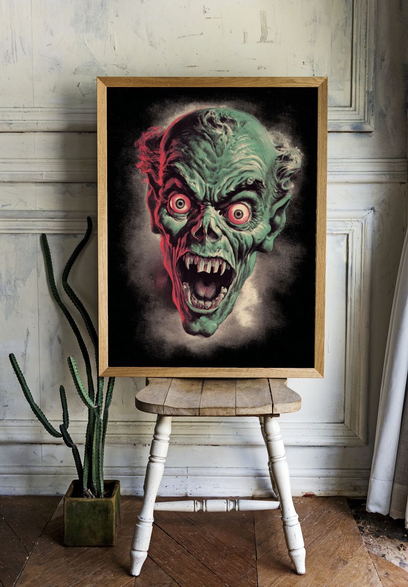 Screaming Zombie — Vintage Print. — room view 1