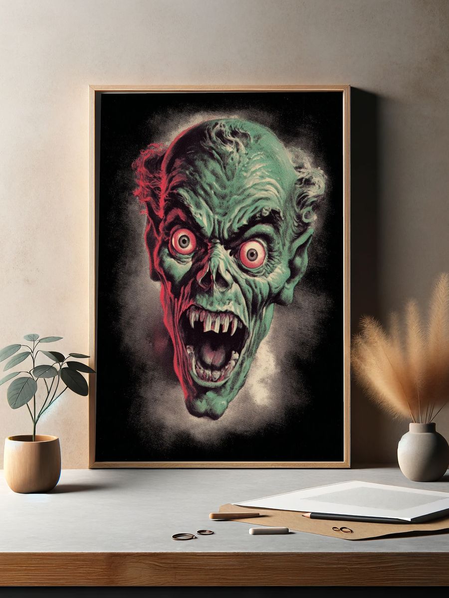 Screaming Zombie — Vintage Print. — room view 2