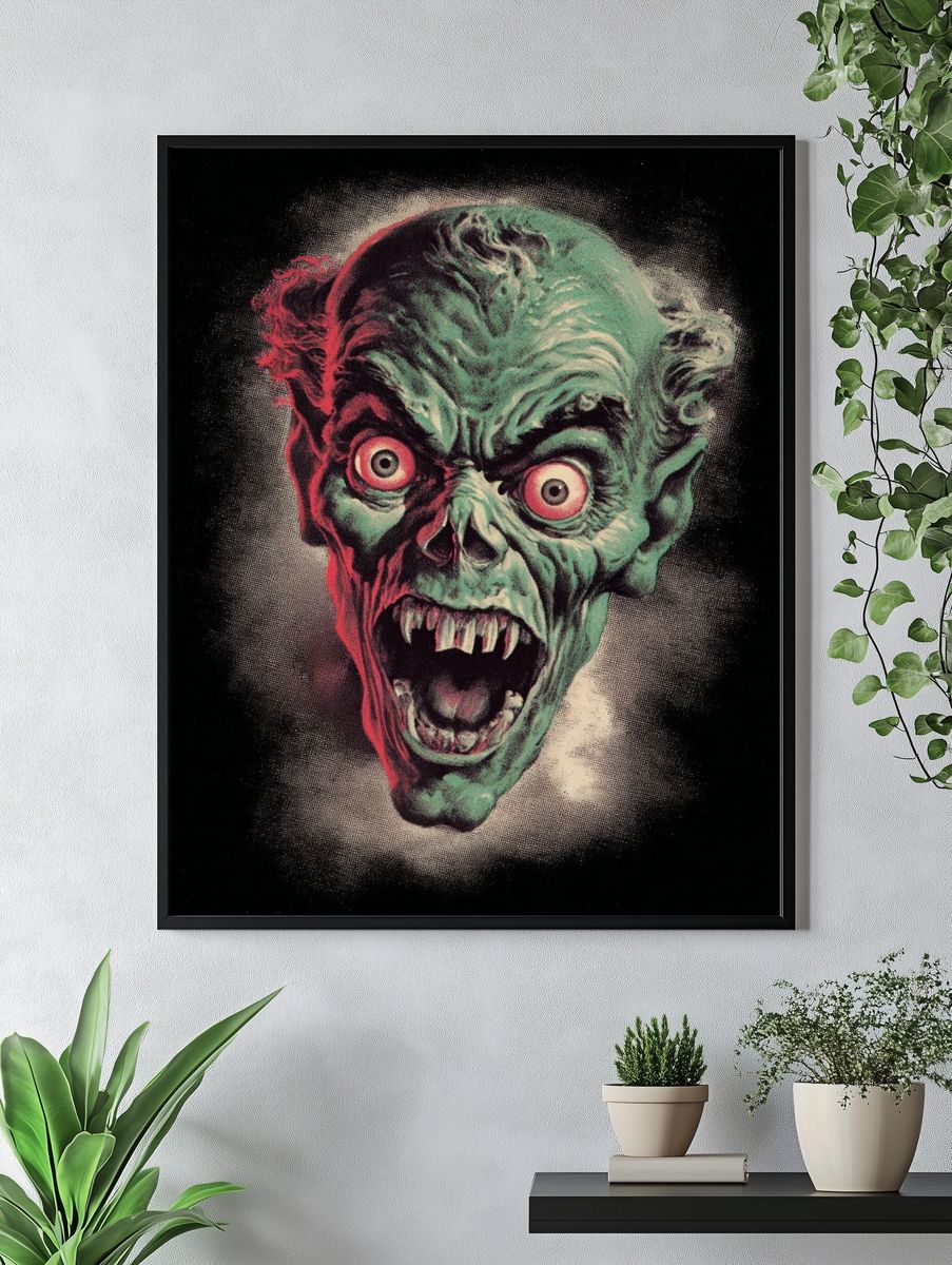 Screaming Zombie — Vintage Print. — room view 4