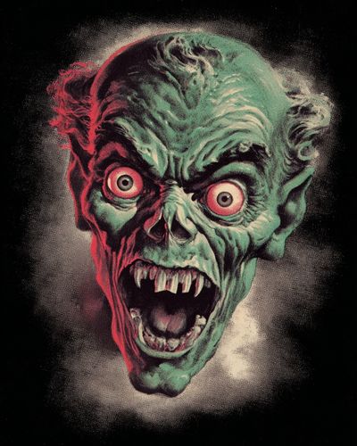 Screaming Zombie — Vintage Print. poster