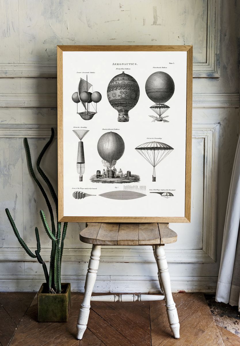 Aeronautics Vintage Print room preview