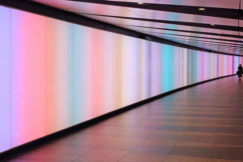 Colorful Light Tunnel — Abstract Print. poster detail
