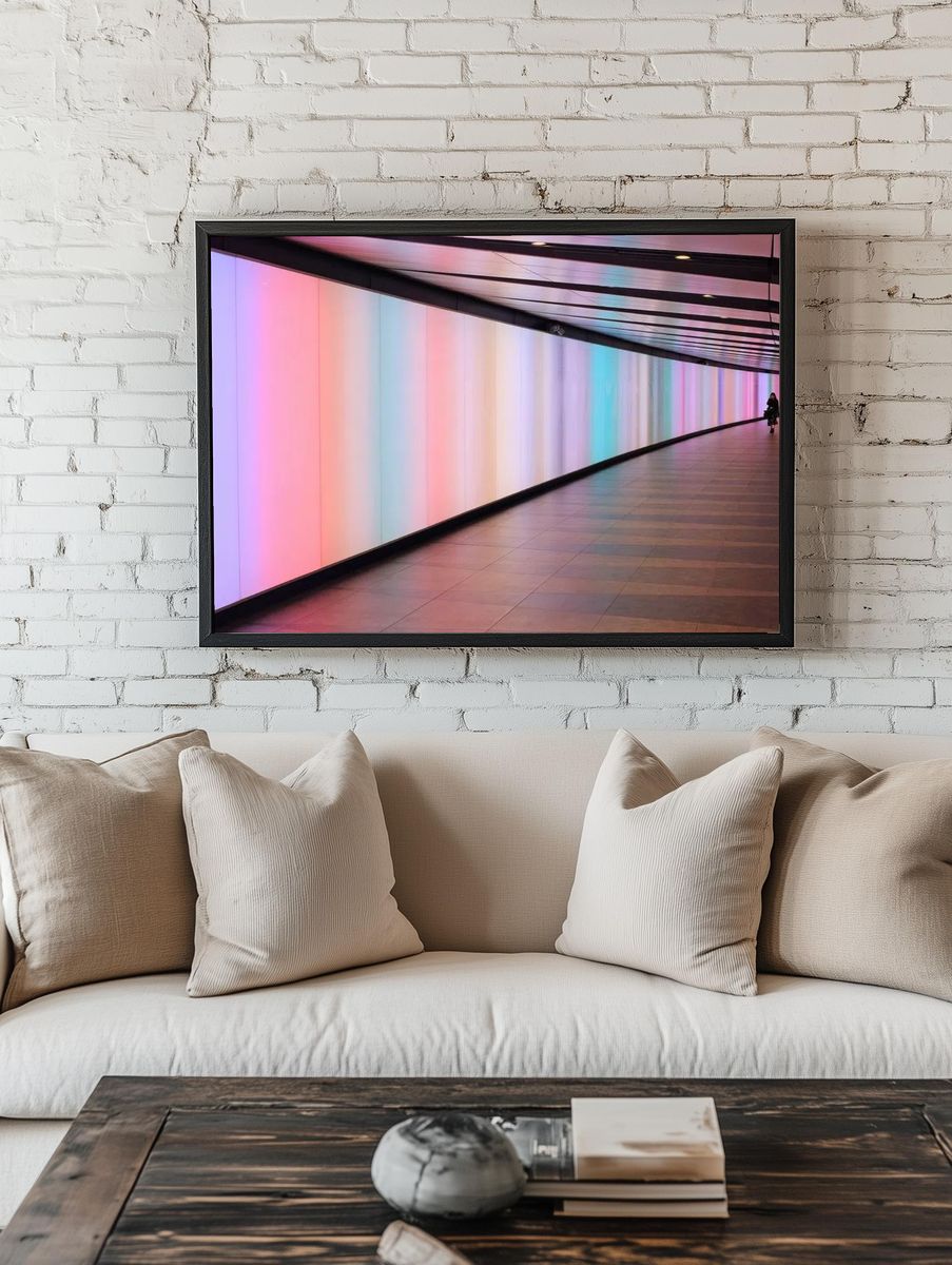 Colorful Light Tunnel — Abstract Print. — room view 1