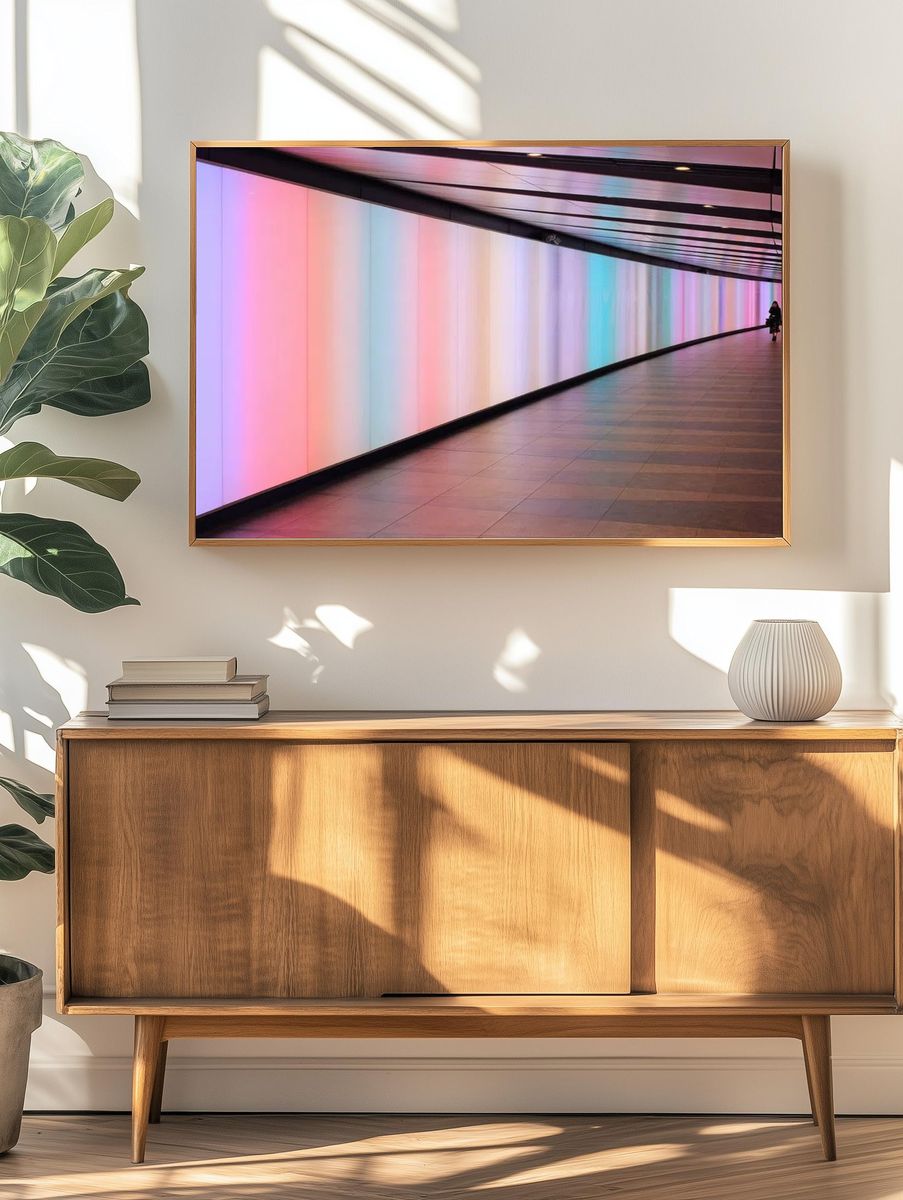 Colorful Light Tunnel — Abstract Print. — room view 3