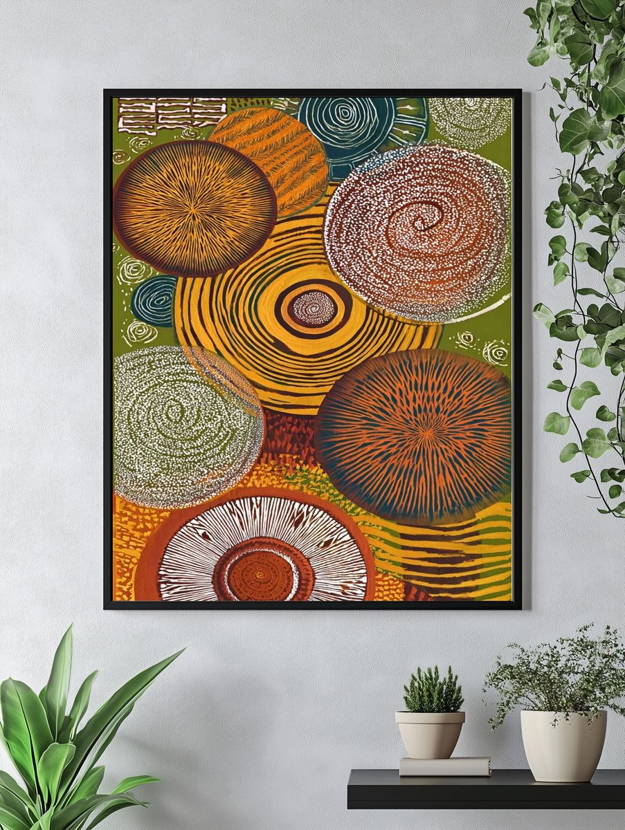 Colorful Abstract Circles Poster. — room view 4
