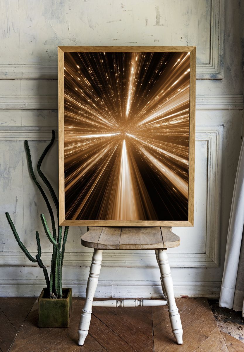 Cosmic Light Burst — Abstract Print. — room view 1