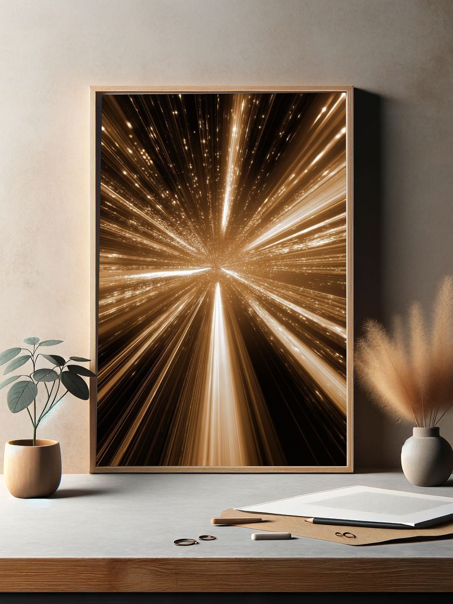 Cosmic Light Burst — Abstract Print. — room view 2