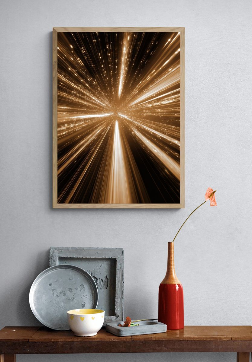 Cosmic Light Burst — Abstract Print. — room view 3