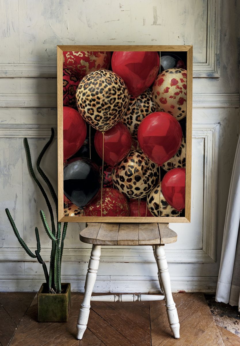 Leopard Print Balloons — Art Print. — room view 1