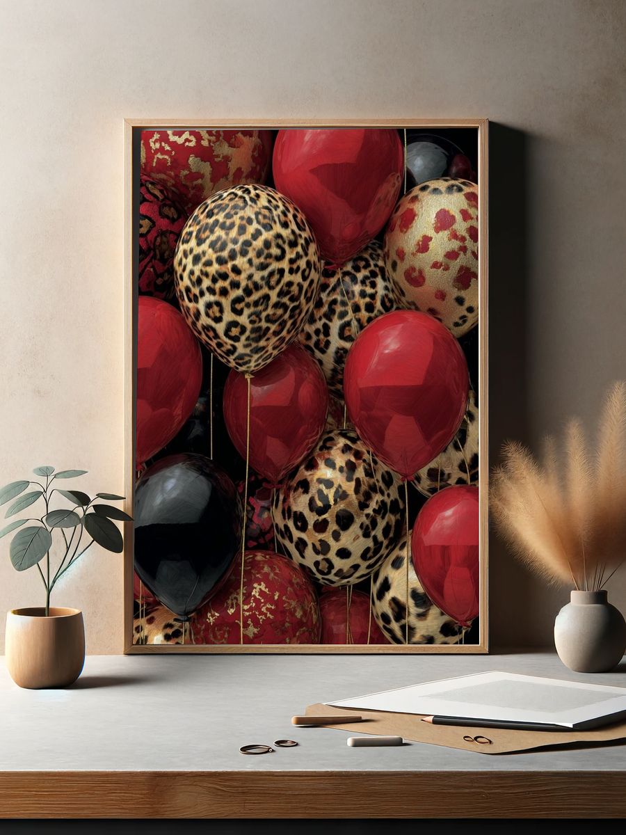 Leopard Print Balloons — Art Print. — room view 2