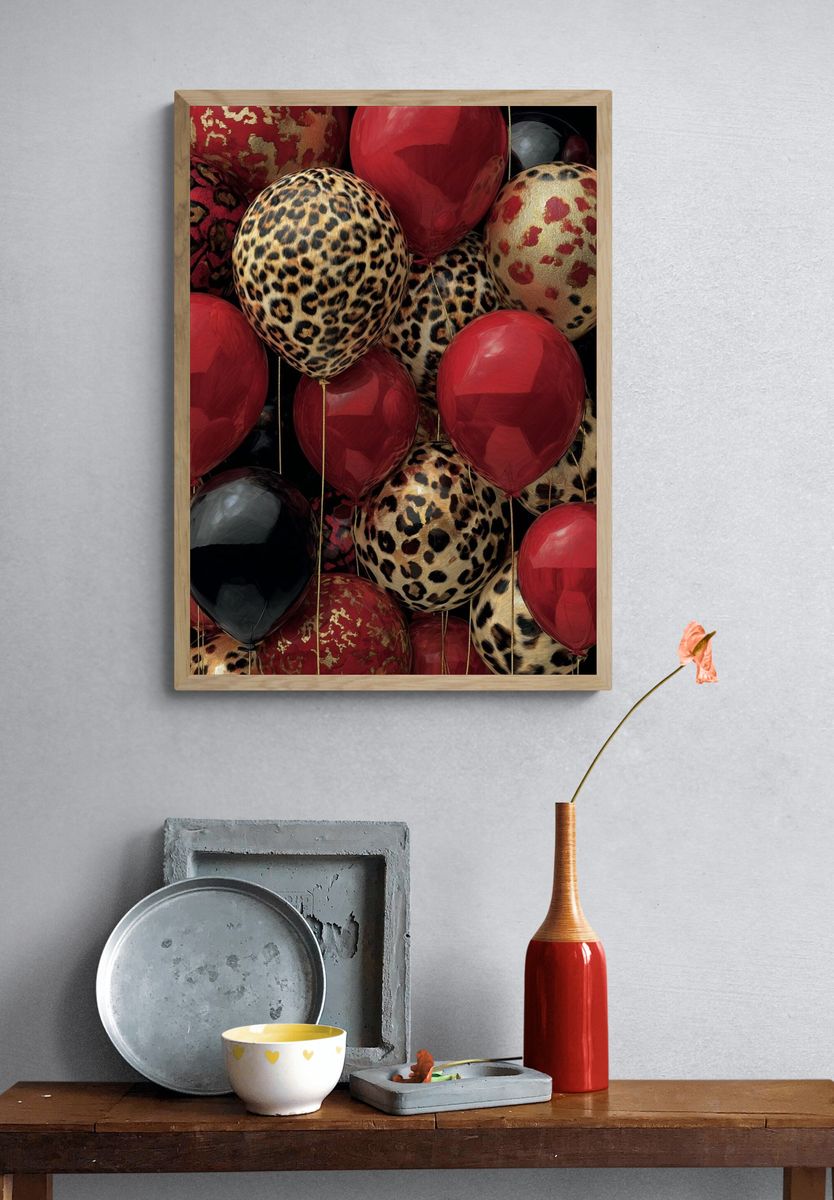 Leopard Print Balloons — Art Print. — room view 3