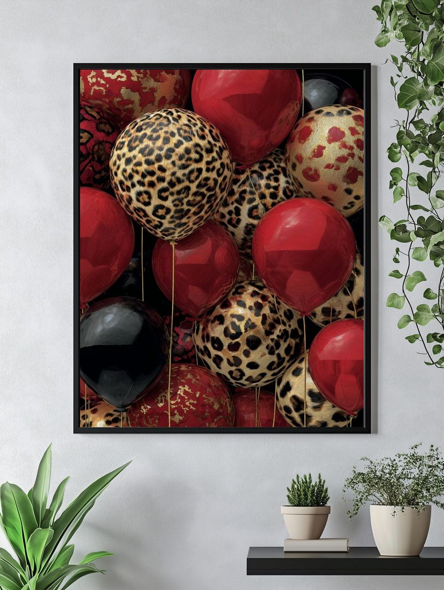 Leopard Print Balloons — Art Print. — room view 4