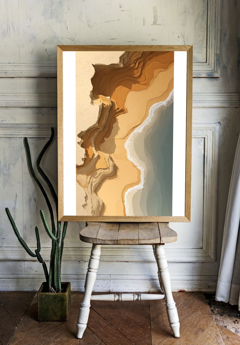 Coastal Landscape — Abstract Print. — room view 1