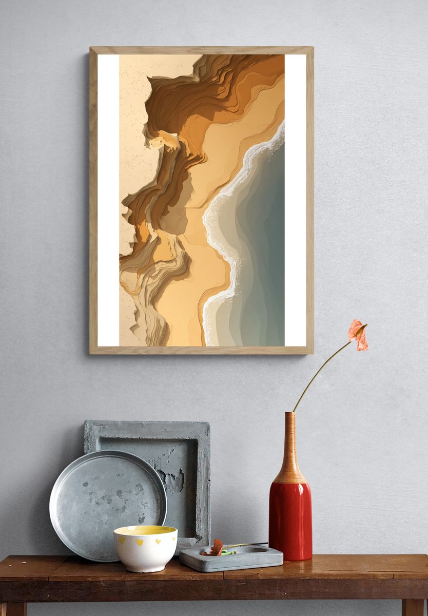 Coastal Landscape — Abstract Print. — room view 3