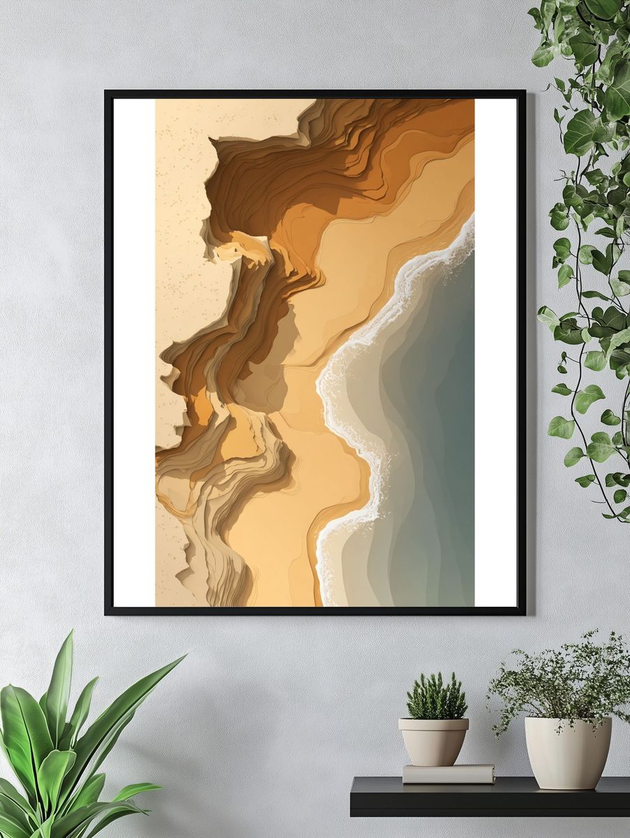 Coastal Landscape — Abstract Print. — room view 4