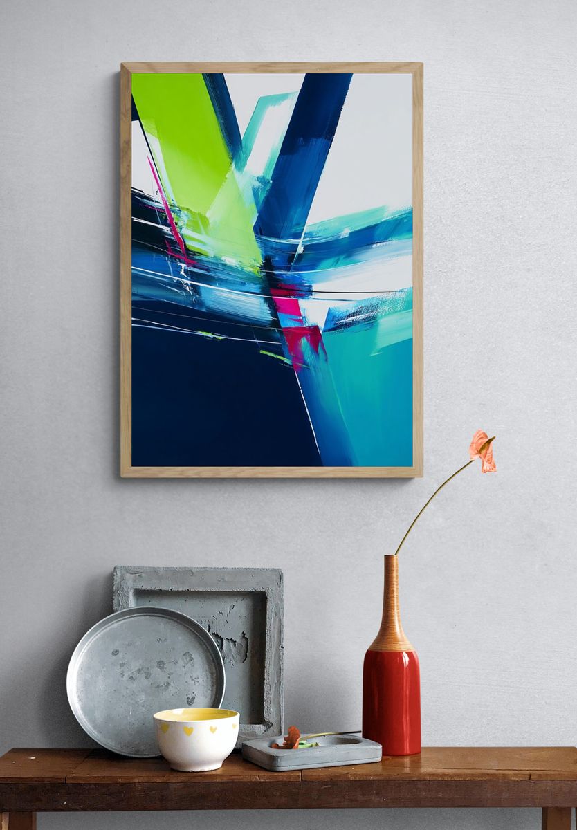 Abstract Colorful Lines Poster. — room view 3