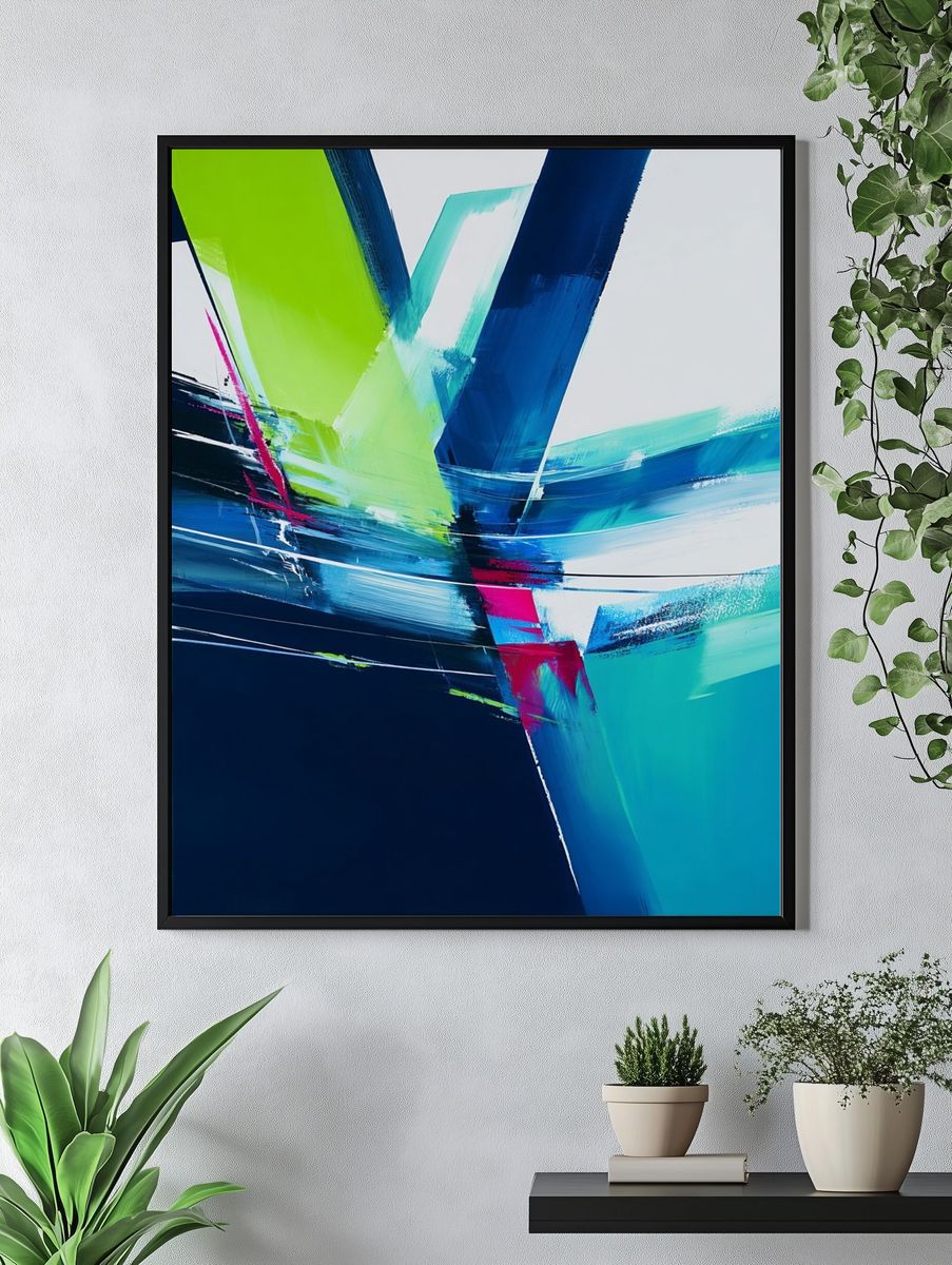 Abstract Colorful Lines Poster. — room view 4