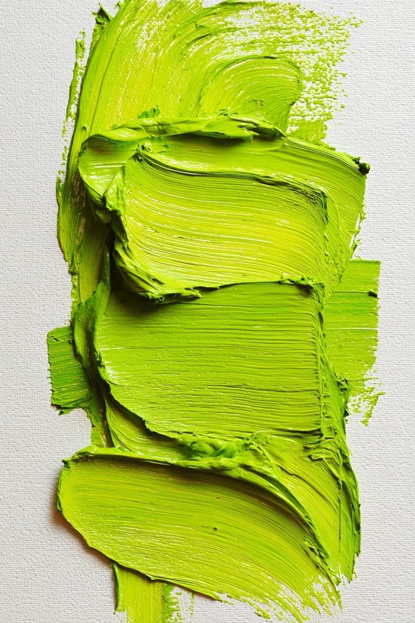 Vibrant Green Brushstroke — Abstract Print. poster — abstract art