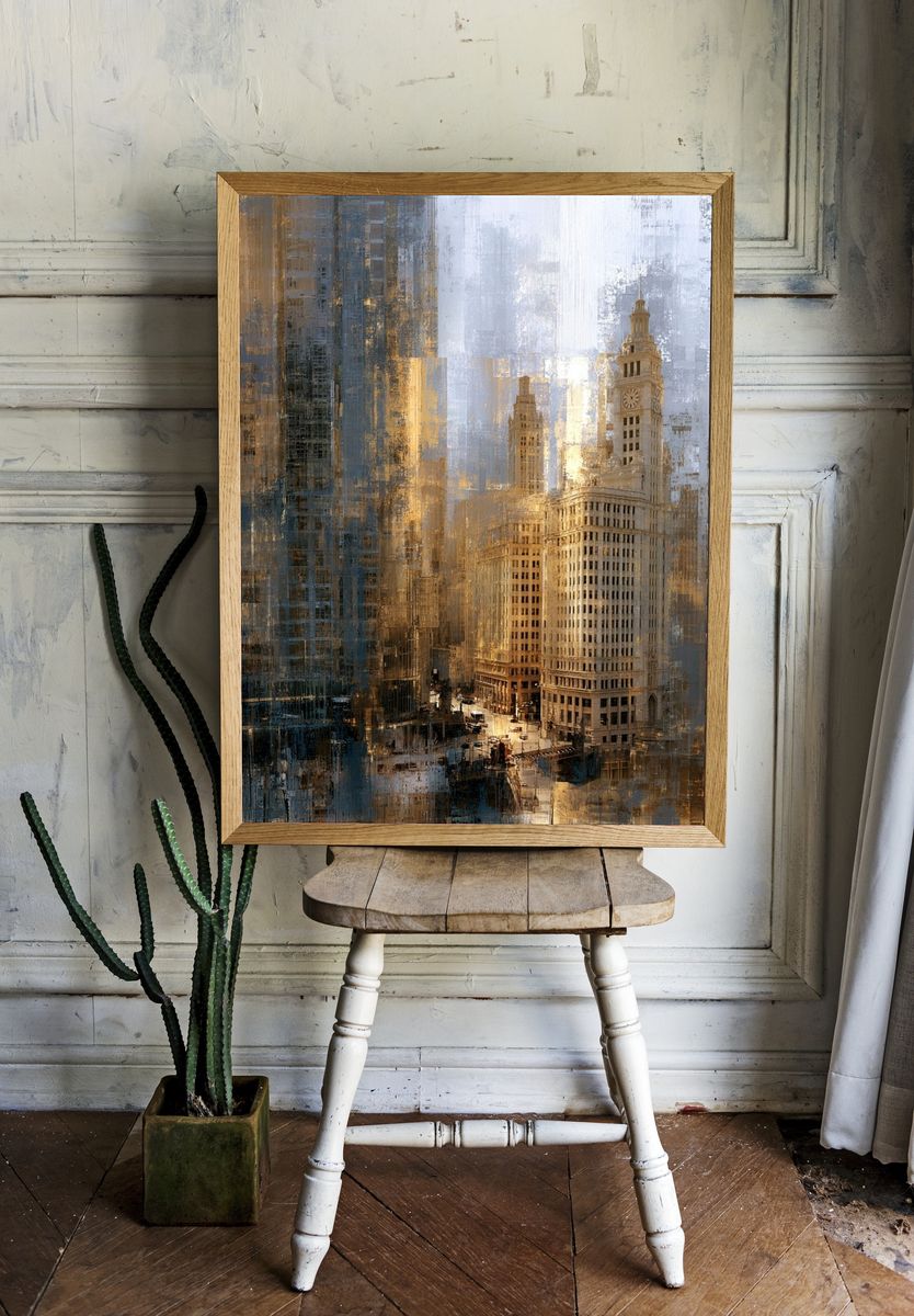Urban Skyline — Abstract Print. — room view 1