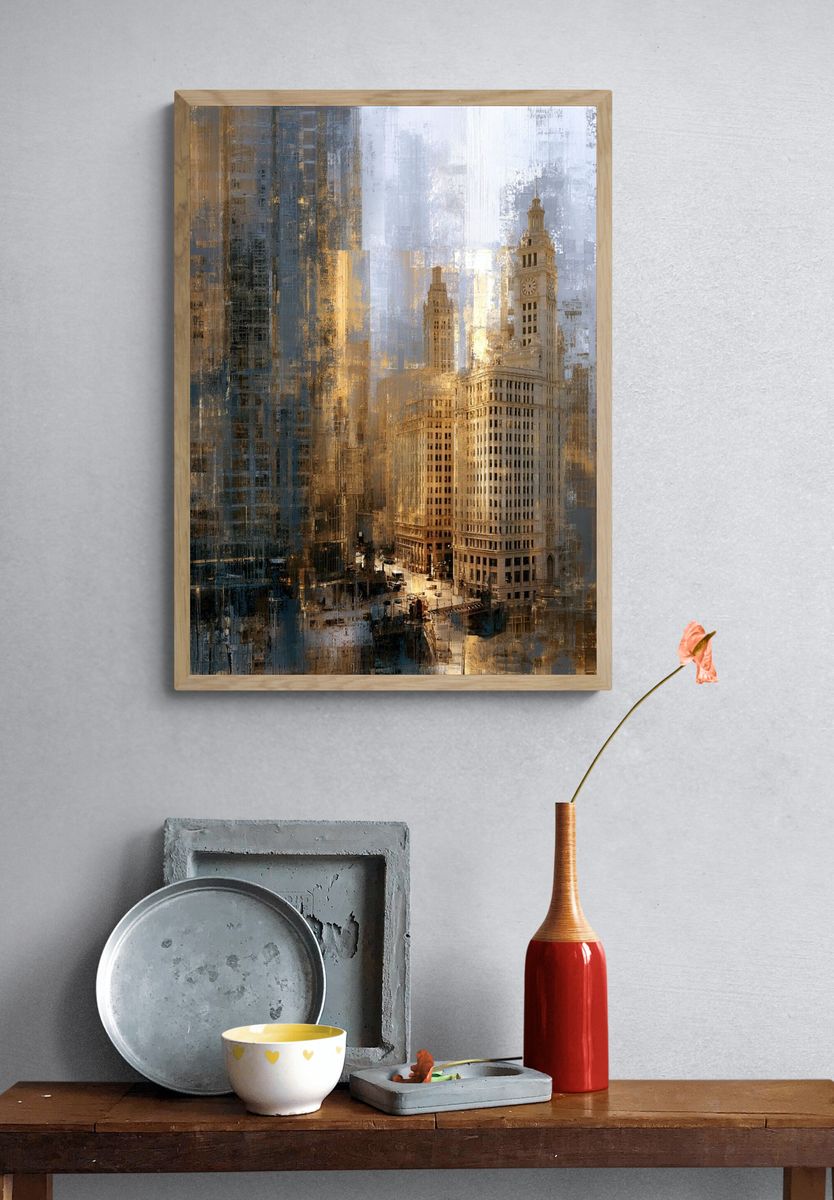 Urban Skyline — Abstract Print. — room view 3