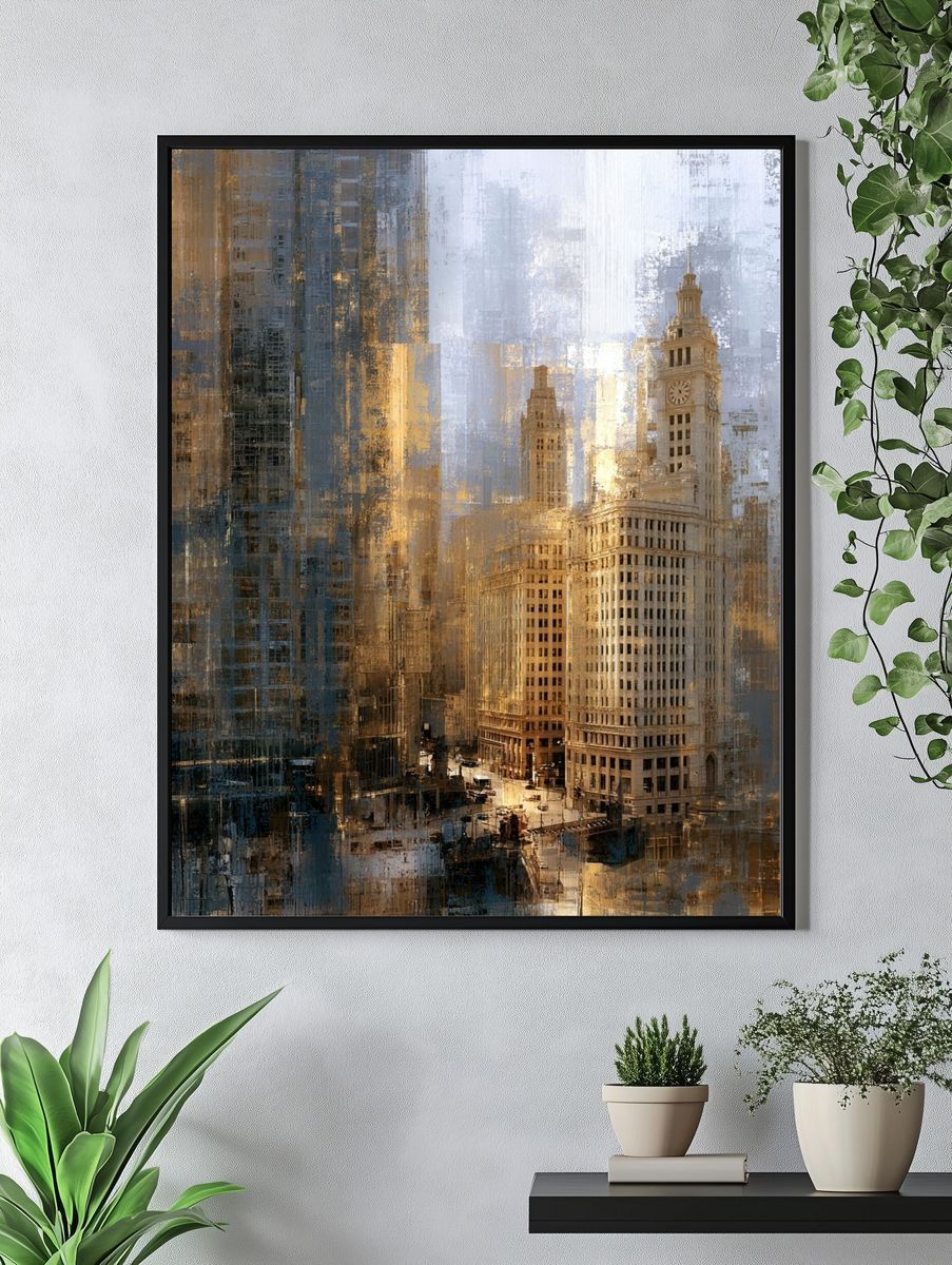 Urban Skyline — Abstract Print. — room view 4