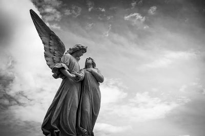 Angelic Embrace — Black and White Print. poster print