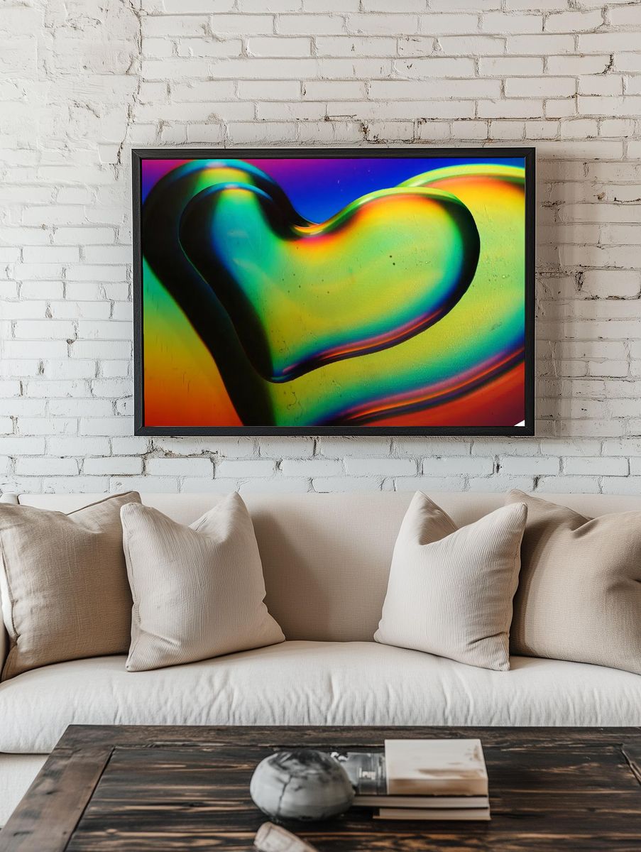 Colorful Heart Abstract Poster. — room view 1