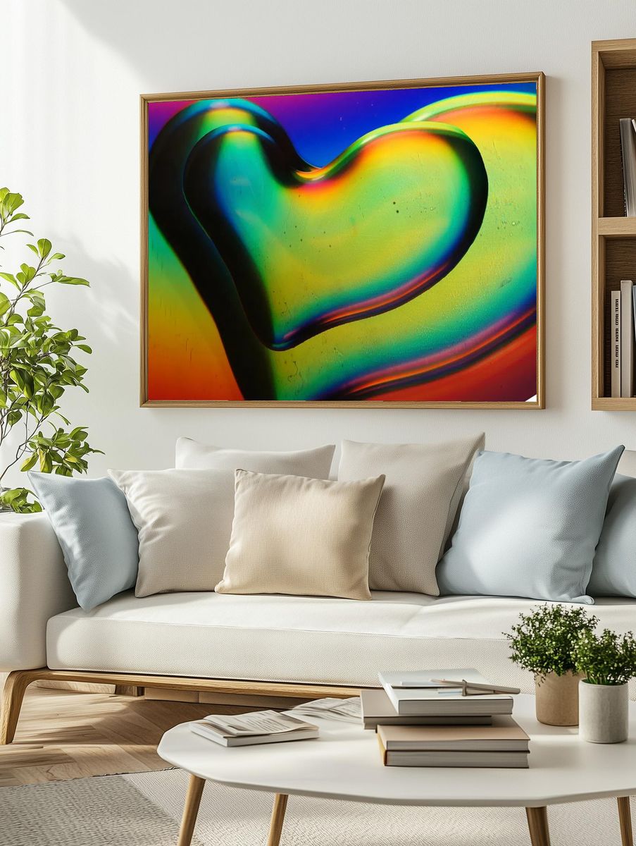Colorful Heart Abstract Poster. — room view 2