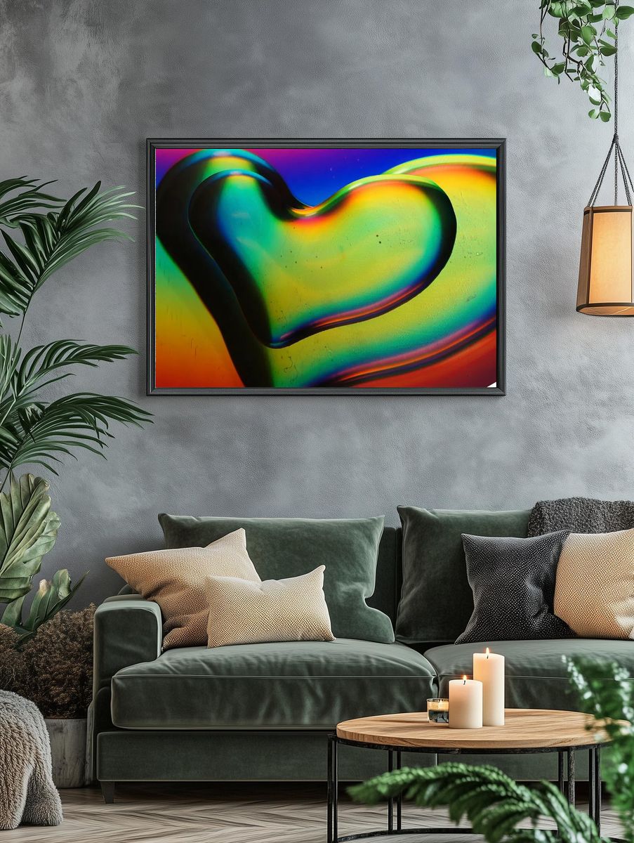 Colorful Heart Abstract Poster. — room view 4