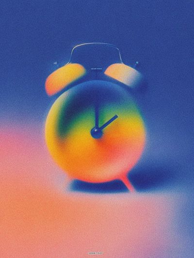 Colorful Alarm Clock — Abstract Print. poster