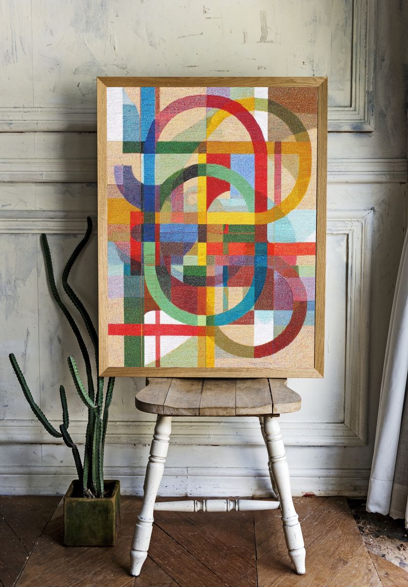 Colorful Geometric Abstract Poster. — room view 1