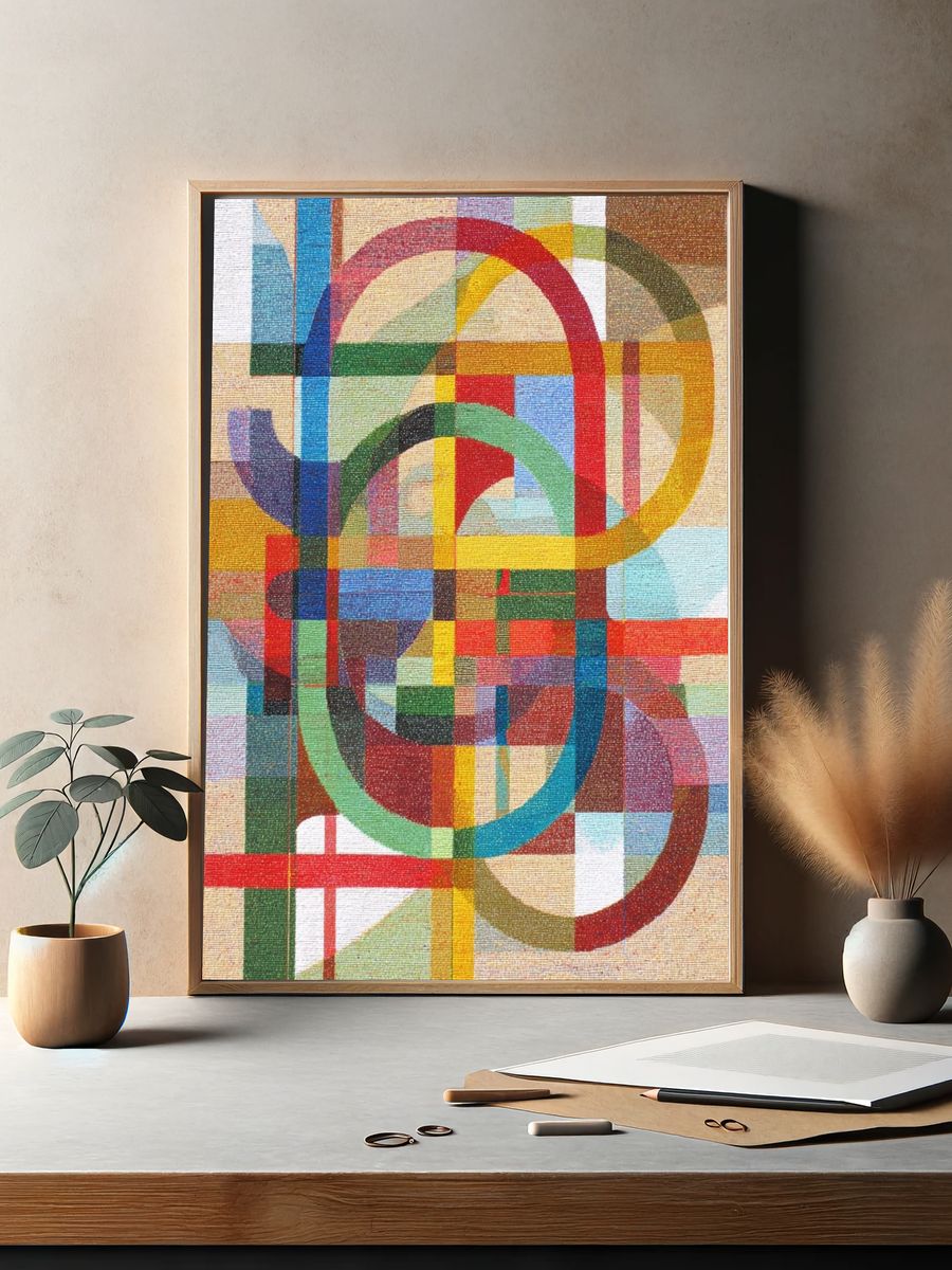 Colorful Geometric Abstract Poster. — room view 2
