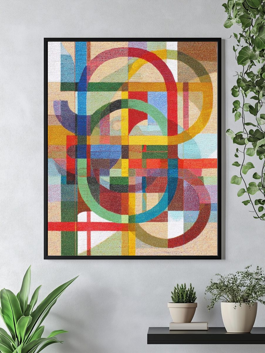 Colorful Geometric Abstract Poster. — room view 4