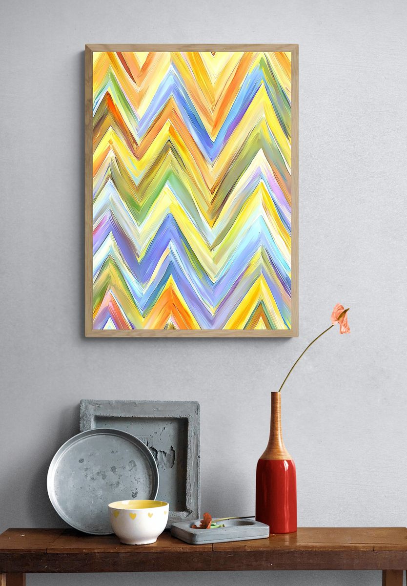 Colorful Chevron Abstract Poster. — room view 3